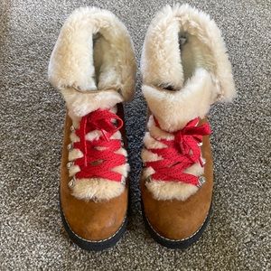J Crew Faux Suede Fur Boots